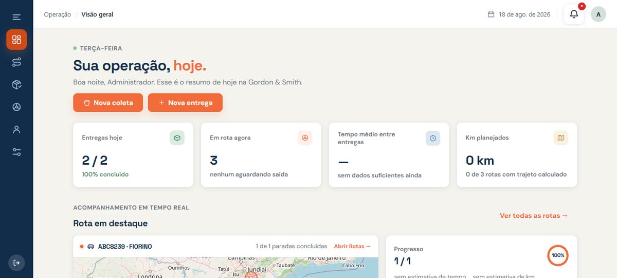 Painel Neo (sistema de gestão de rotas de motoristas)